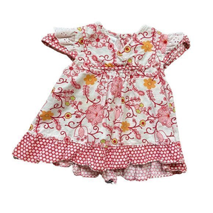 Sarah Louise Linen Blend Multicolored Button Back‎ Short Sleeve Shirt Girls Sz 3